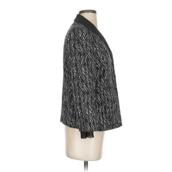 Lafayette 148 Belleve Black Ivory Woven Textured Jacket Blazer Size: 2 - Picture 4 of 7